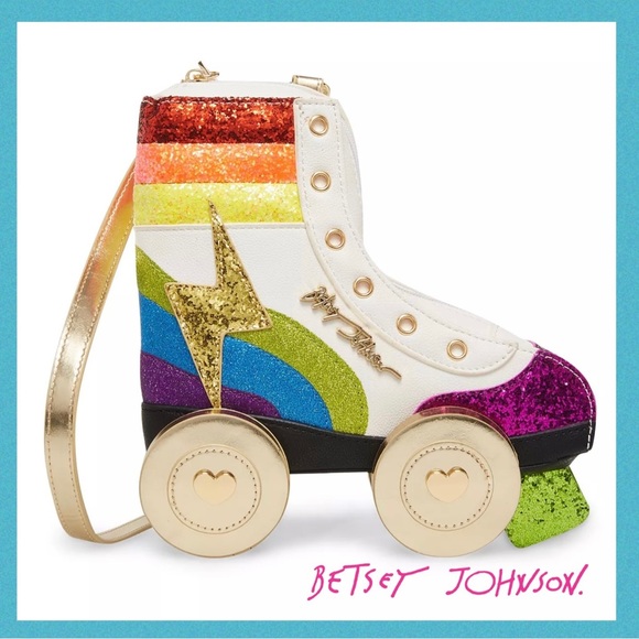 Betsey Johnson Women's Roller Derby Skate Kitsch Crossbody Bag Purse - Picture 6 of 9